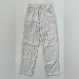 John Galt Brandy Melville Cream Tan High Rise Cargo Straight Leg Pants SMALL